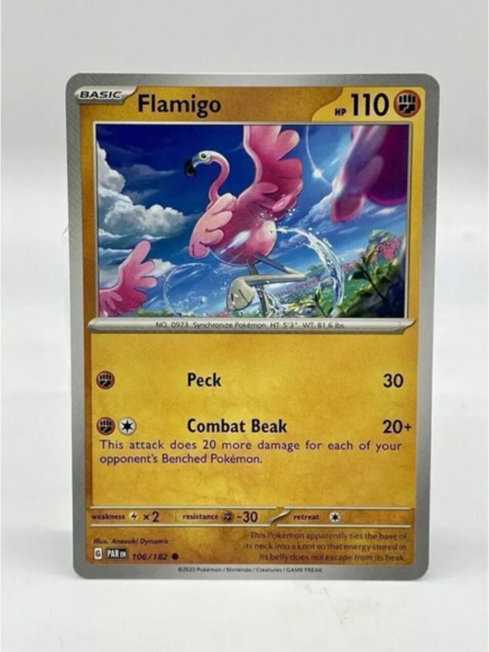 Flamigo 106/182 Scarlet & Violet Paradox Rift Pokemon TCG Non Holo Mint Unplayed